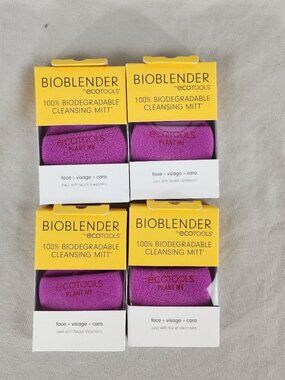 Lot Of 4 Bioblender By Ecotools 100% Biodegradable Cleansing Mitts New